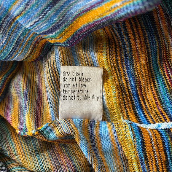 Moi Moi Beach Pool cover up hoodie deep v sweater medium Multi color stripes - Picture 5 of 8